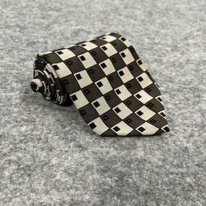 Di Moggio Men's Tie Gray 100%‎ Silk Classic Hand Made Geometric Necktie